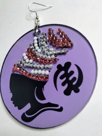 Image 5 of The Strength of a Black Woman Rhinestone Earrings | 3” Sublimation & Hand-Painted Art 