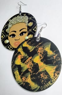 Image 3 of Uniquely ME Earrings | 3” Acrylic Sublimation & Hand-Painted Art