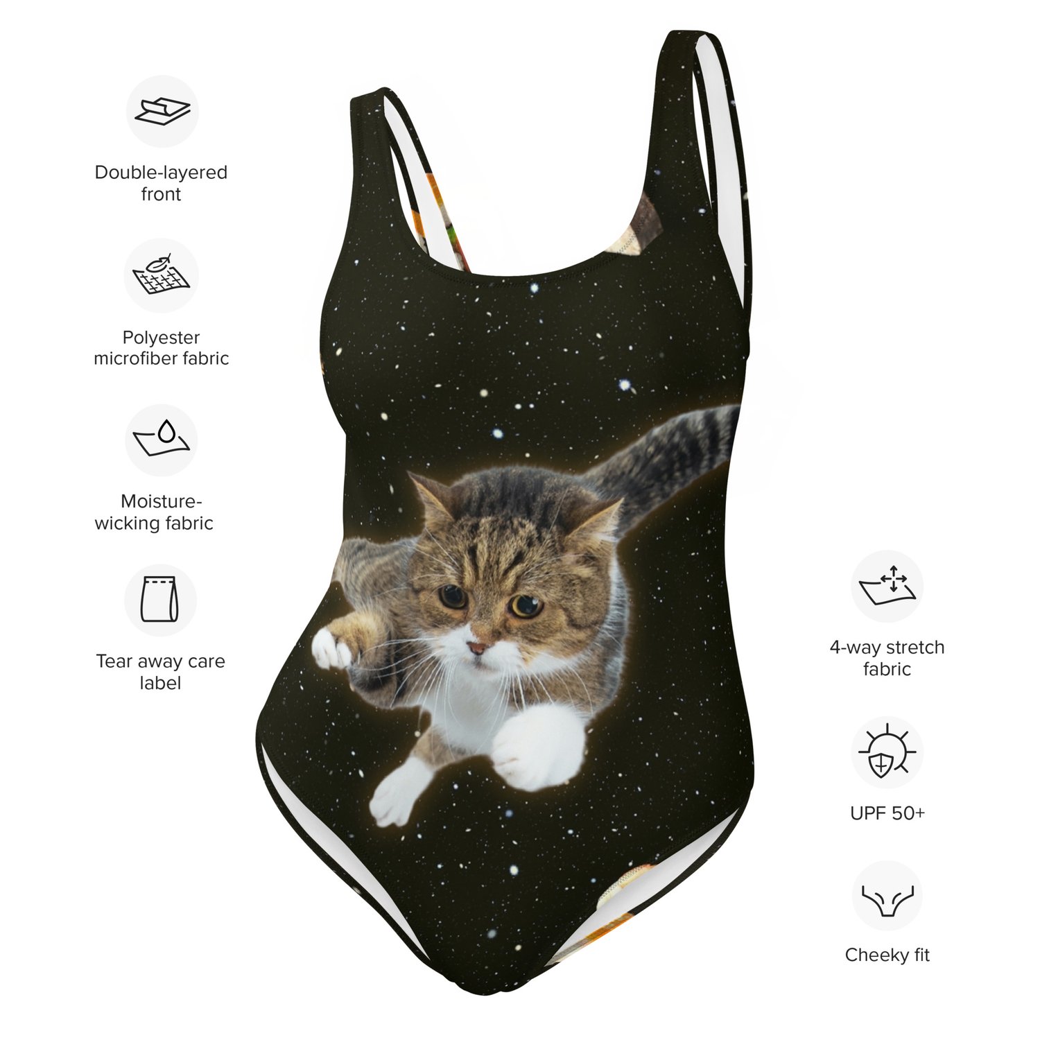 Image of Sushi Cat in Space - All Over Print - One Piece Swimsuit