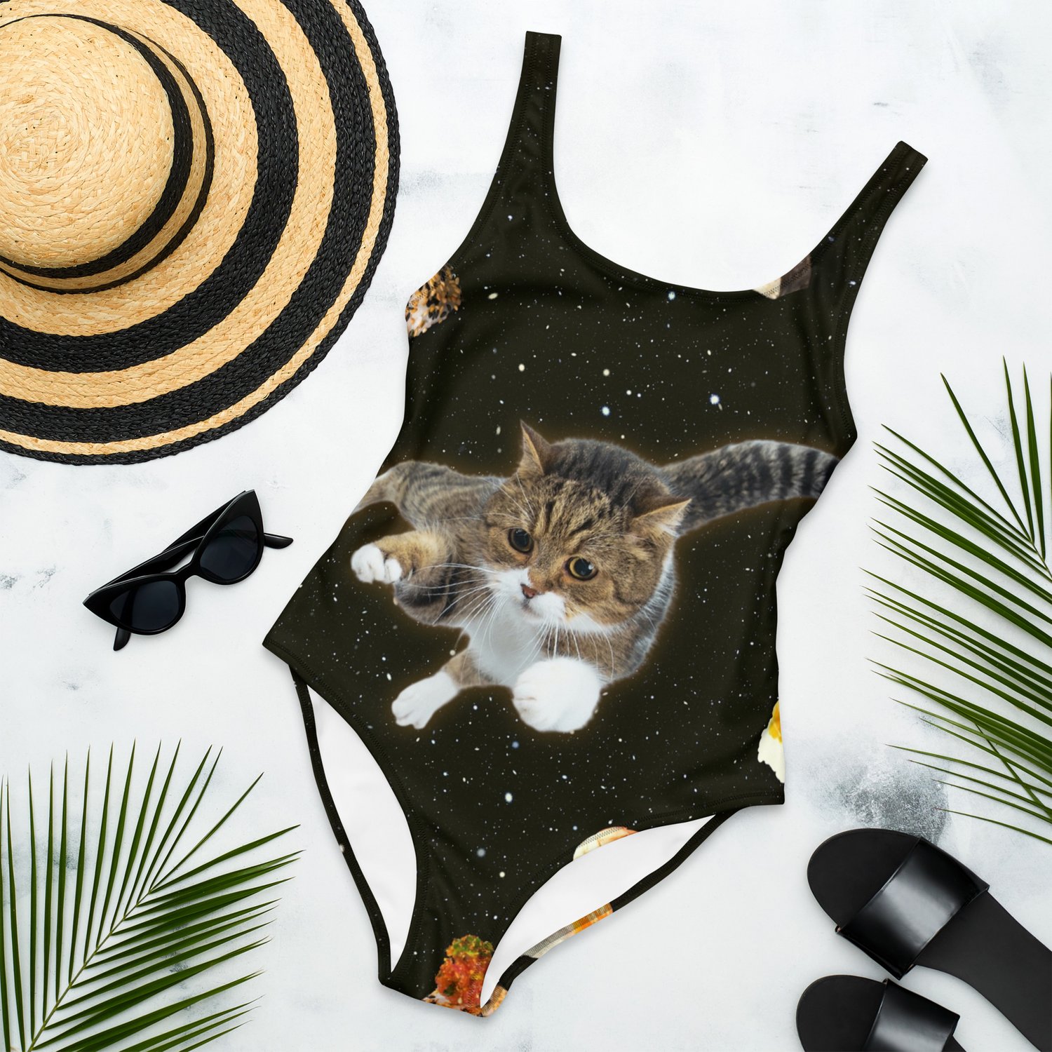 Image of Sushi Cat in Space - All Over Print - One Piece Swimsuit