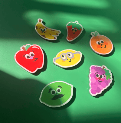 Image of Fruit Friend Epoxy Magnets