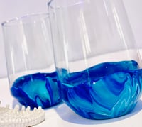 Image 2 of NEW Townsville Workshop 'Painted Marble Wine Glasses - Set of 2