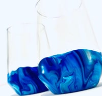 Image 1 of NEW Townsville Workshop 'Painted Marble Wine Glasses - Set of 2