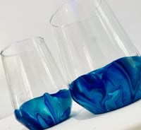 Image 3 of NEW Townsville Workshop 'Painted Marble Wine Glasses - Set of 2