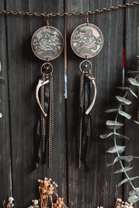 Image 4 of Flying witch bone earrings 