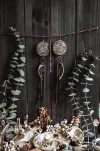 Image 2 of Flying witch bone earrings 