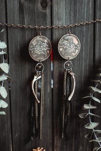 Image 5 of Flying witch bone earrings 