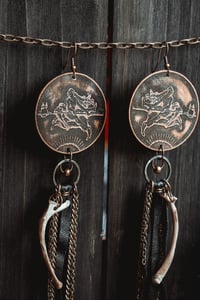 Image 3 of Flying witch bone earrings 