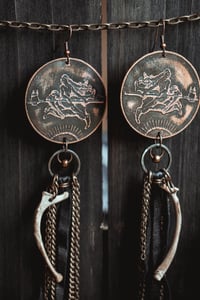 Image 6 of Flying witch bone earrings 