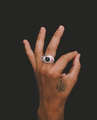 Image 1 of Darshan Handmade Silver Eye Ring - Vajra Eyelid