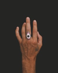 Image 1 of Darshan Handmade Silver Eye Ring - Spheres Vertical