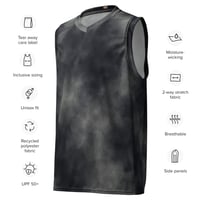 Image 5 of Recycled unisex basketball jersey Black