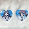 Subarashiki Hibi - 2.25" Heart Shape Badges - Minakami Yuki / Takashima Zakuro 