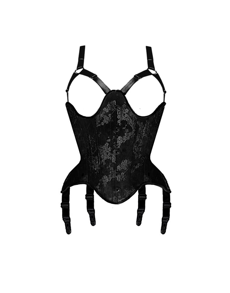 Image of SAKURA SILK BROCADE UNDERBUST CORSET
