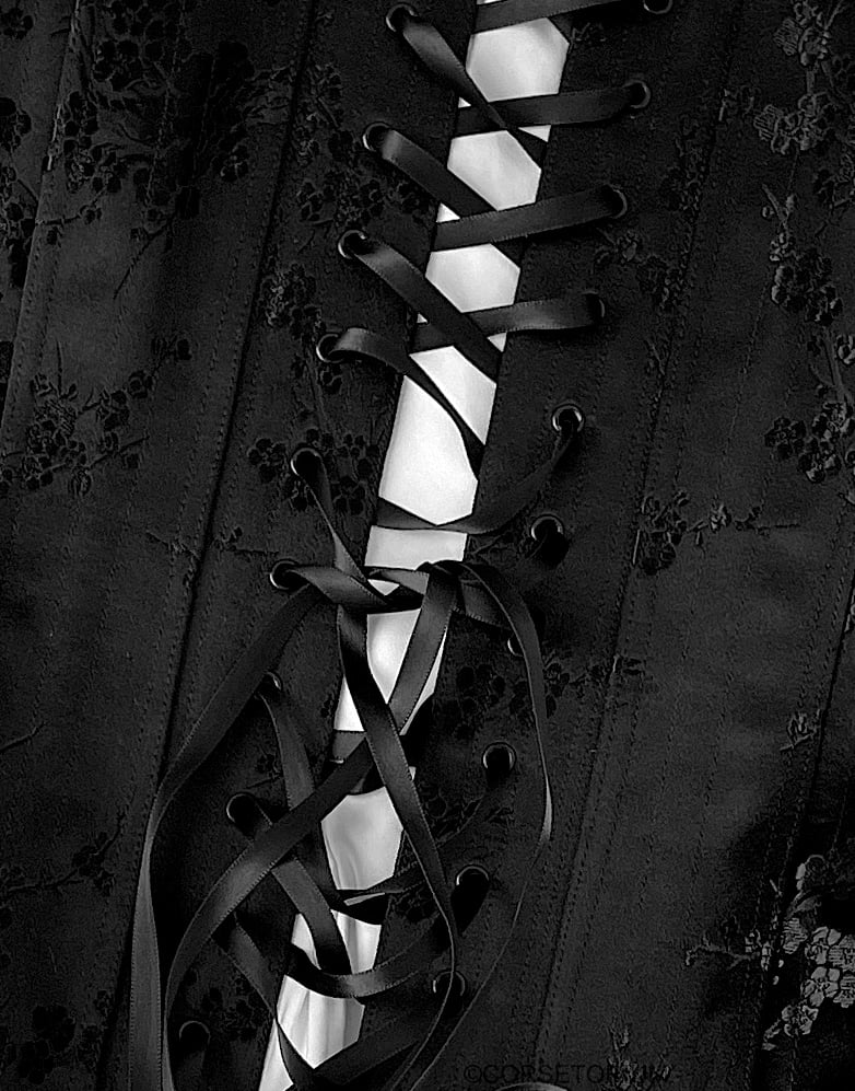 Image of SAKURA SILK BROCADE UNDERBUST CORSET