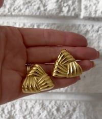 Textured Triangle Earrings 