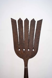 Image 1 of Antique Eel Spear / Gleave Mounted on Wooden Plinth