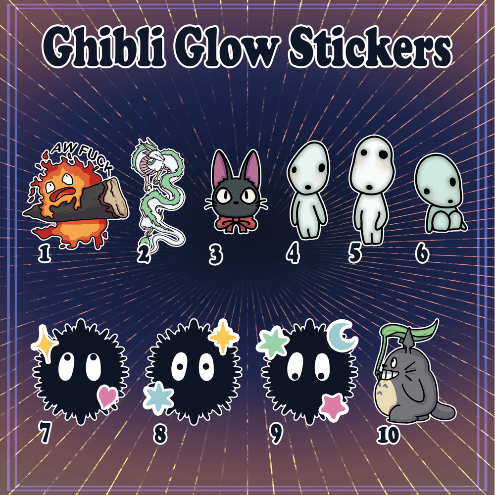 Image of Glow In The Dark Ghibli Stickers