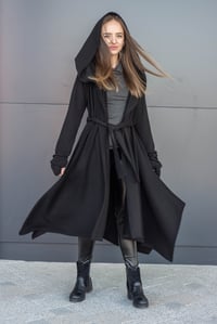 Image 1 of Grunch Cardigan, Black Cape, Women Plus Size Clothing, Gothic Cardigan,  Maxi Cardigan,  Anime cloth