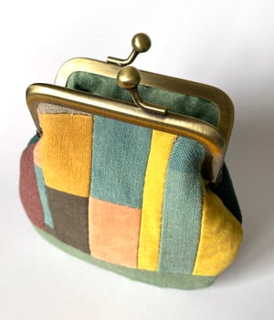 Image of Patchwork 2 kisslock coin purse with plant-dyed panels