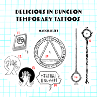 DELICIOUS IN DUNGEON TEMPORARY TATTOOS - MARCILLE INDIVIDUALS