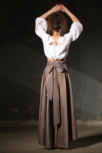 Image 3 of Asymmetrical Skirt additional belt, Party Skirt, Taffeta Skirt, High Waist Maxi Skirt