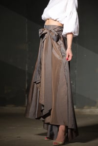 Image 4 of Asymmetrical Skirt additional belt, Party Skirt, Taffeta Skirt, High Waist Maxi Skirt