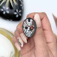 Image 2 of Slasher Enamel Pin – Horror Collectible