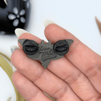 Image 4 of Glow Banemoth Enamel Pin – Gothic Moth Skull Collectible