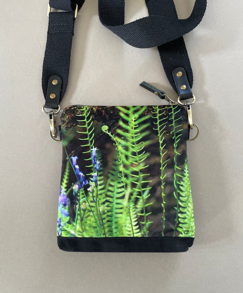 Image of fern + bluebell, mini crossbody bag with canvas crossbody strap
