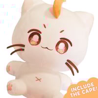 [PREORDER, WILL SHIP ON SEPTEMBER] White cat plushie + cape