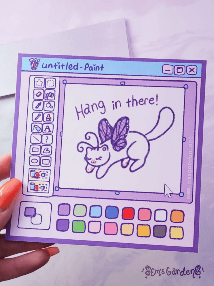 Image of Hang in There! 90s Y2K Card with Envelope Set