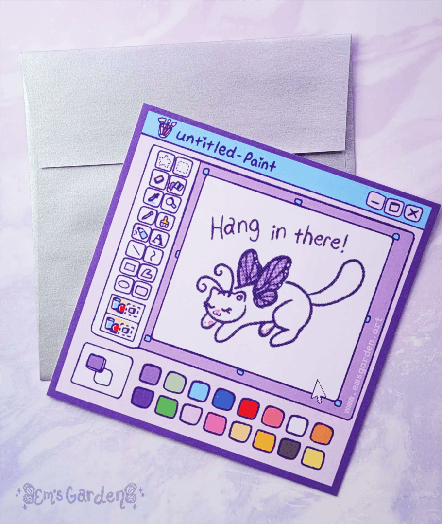 Image of Hang in There! 90s Y2K Card with Envelope Set