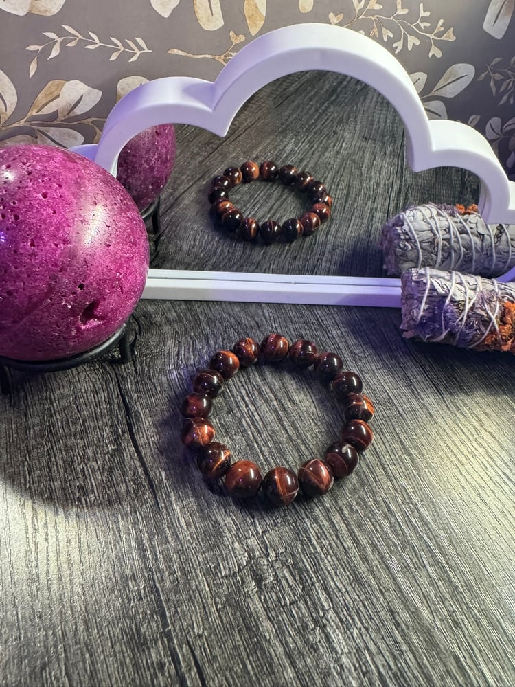 Image of Chunky Red Tiger Eye Bracelet 