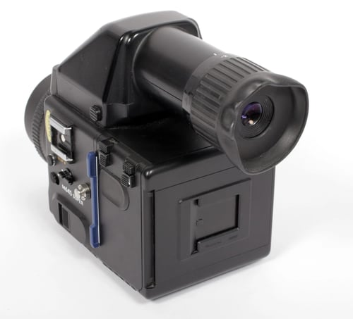 Image of Mamiya M645 Super 6X4.5 medium format camera w/ 80mm lens + metering prism #0370
