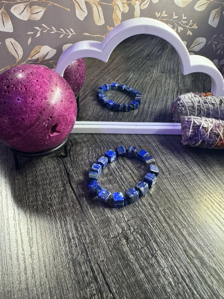 Image of Cubed Lapis Lazuli Bracelet