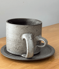 Image 1 of Mug with 2 handles + saucer, set 10