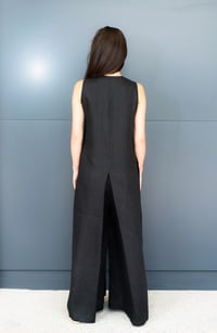 Image 2 of Jumpsuit Women, Linen Jumpsuit, Black Palazzo Jumpsuit, Linen Clothing, Wide Leg , Long Jumpsuit