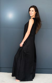Image 3 of Jumpsuit Women, Linen Jumpsuit, Black Palazzo Jumpsuit, Linen Clothing, Wide Leg , Long Jumpsuit