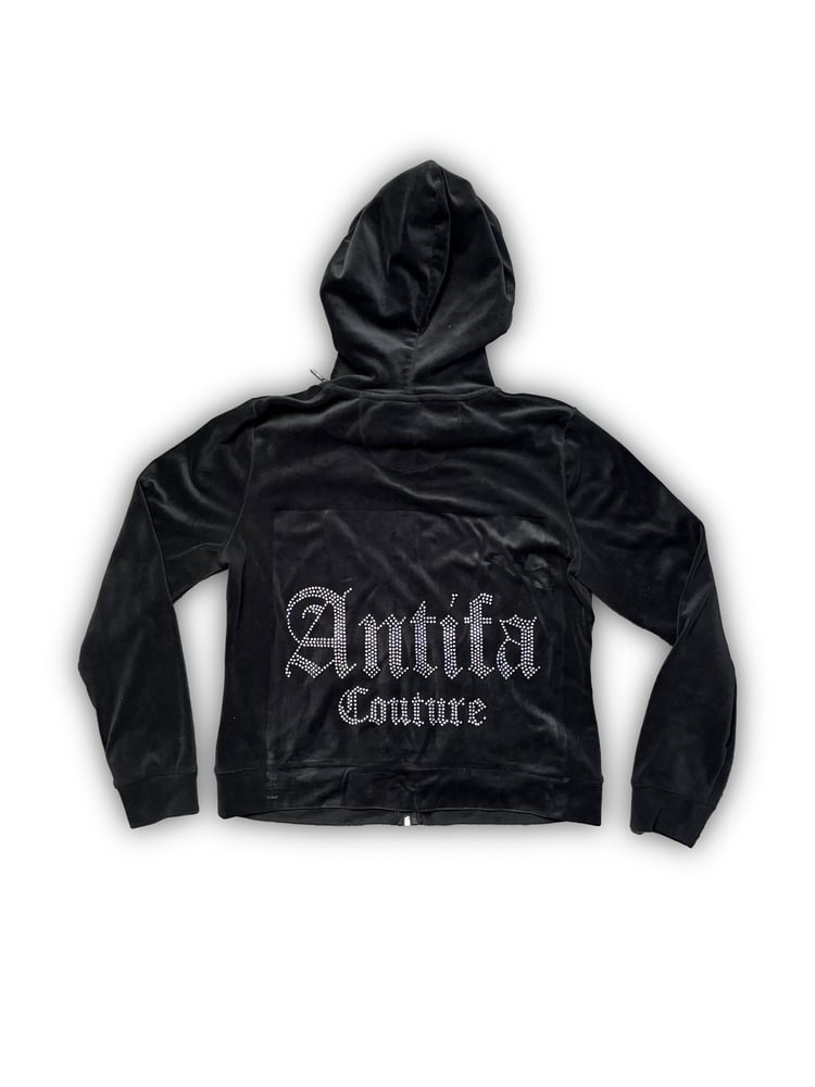 Image of Black Velours (S) Antifa Couture Jacket (JA02)