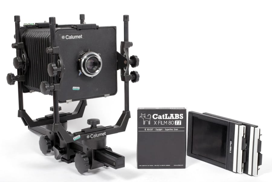 Image of Cambo SC 4X5 monorail camera with 150mm F6.3 lens + holders + film #0392
