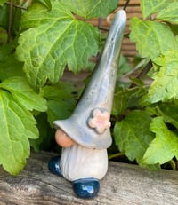 Image 2 of Pink Flower Ceramic Handmade Gnome