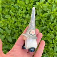Image 3 of Pink Flower Ceramic Handmade Gnome