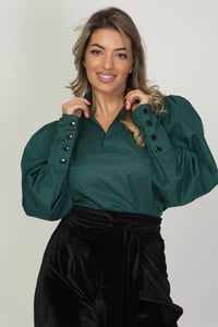 Image 1 of Victorian Puff Sleeve Blouse,Academia Poet Lightweight Shirt,Edwardian Style,Cotton Blouse 