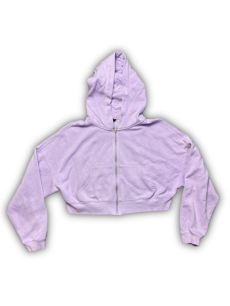 Image of Lilac Cropped Sweater Jacket (XL)- Antifa Couture (JA04)