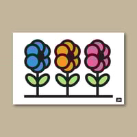 Image 1 of "Three Flowers (BRIGHT NEON)" Screen Print