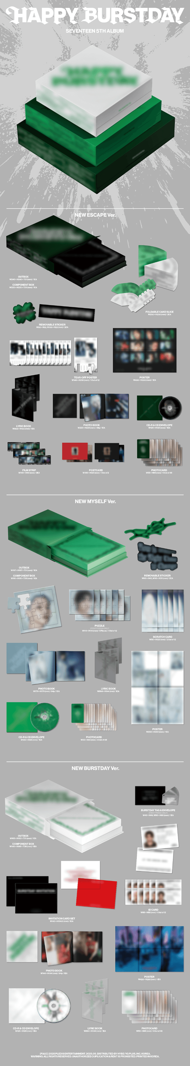 Image of [PRE-ORDER] Seventeen ‘HAPPY BURSTDAY’ + Weverse Shop POBs