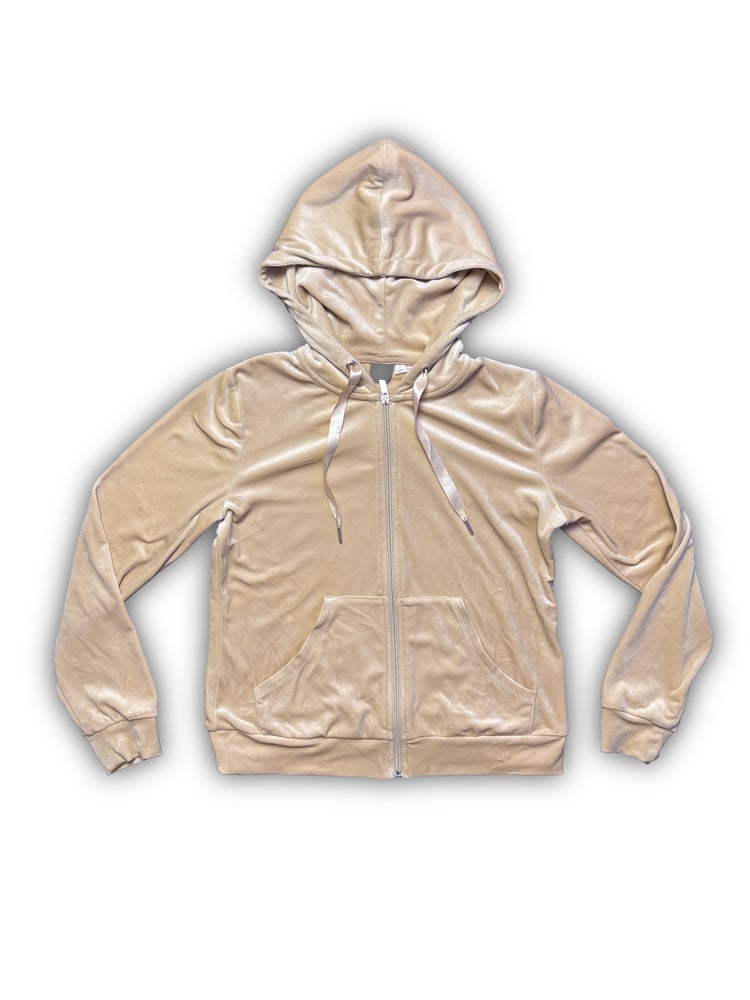 Image of Beige Velours Jacket (S) - Antifa Couture (JA06)