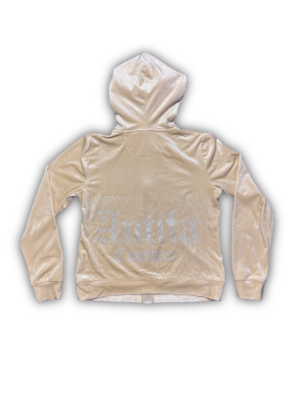 Image of Beige Velours Jacket (S) - Antifa Couture (JA06)