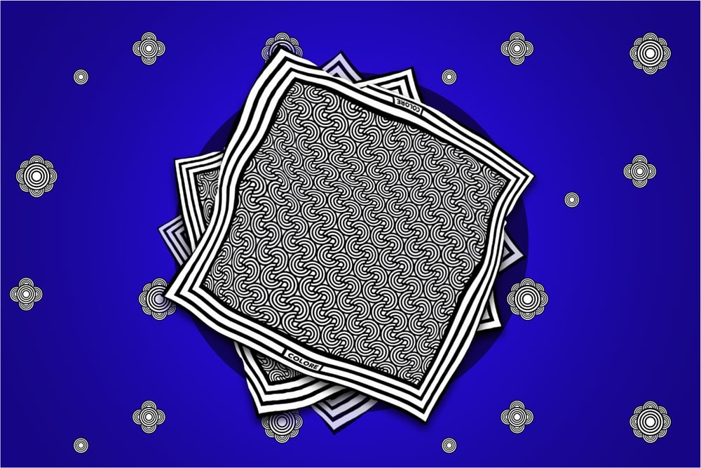 Image of Colore Monogram Silk Scarf
